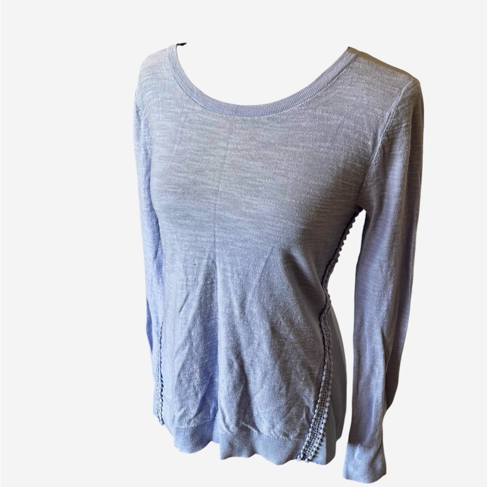 LOFT Light Purpley Blue Long Sleeve Blouse, size small